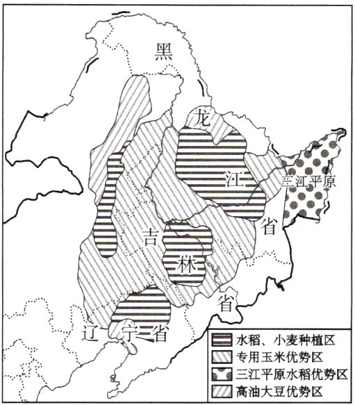三江平原水稻优劳区叼高油大豆优势区