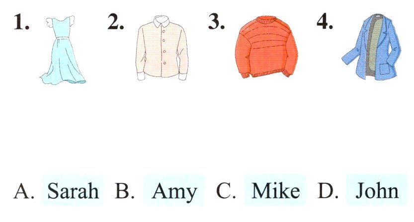 CMikeDJohnASarahBAmy