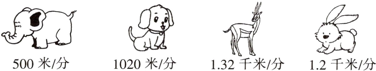 132千米/分500米/分1020米/分12千米/分