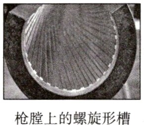 枪膛上的螺旋形槽