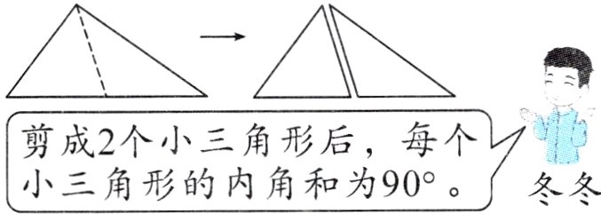 小三角形的内角和为90冬冬
