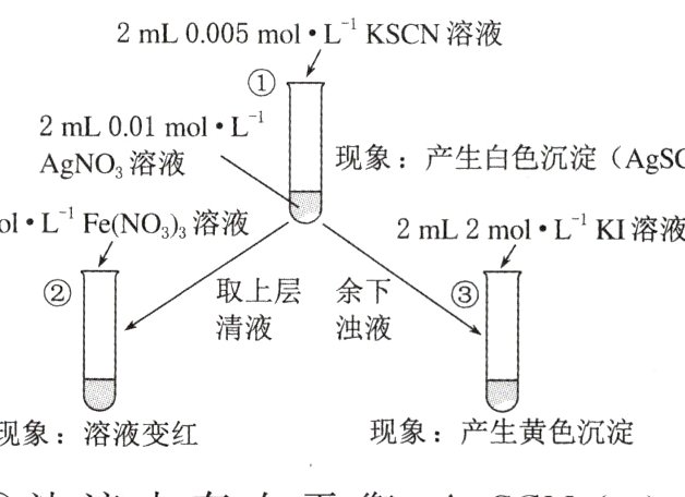 现象产生黄色沉淀现象溶液变红