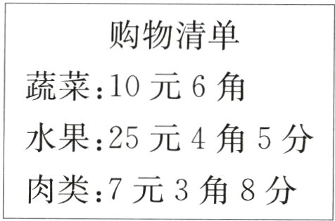 肉类7元3角8分