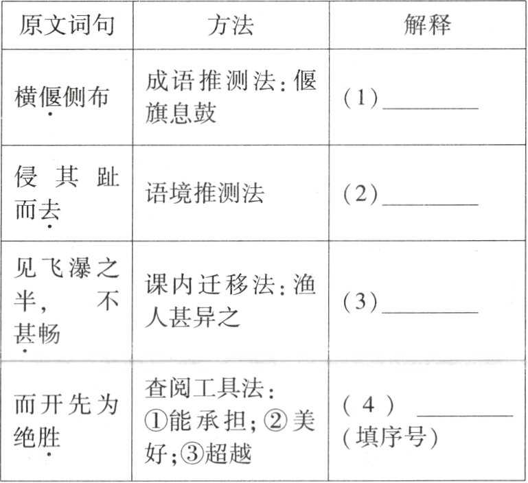 填序号绝胜好;③超越