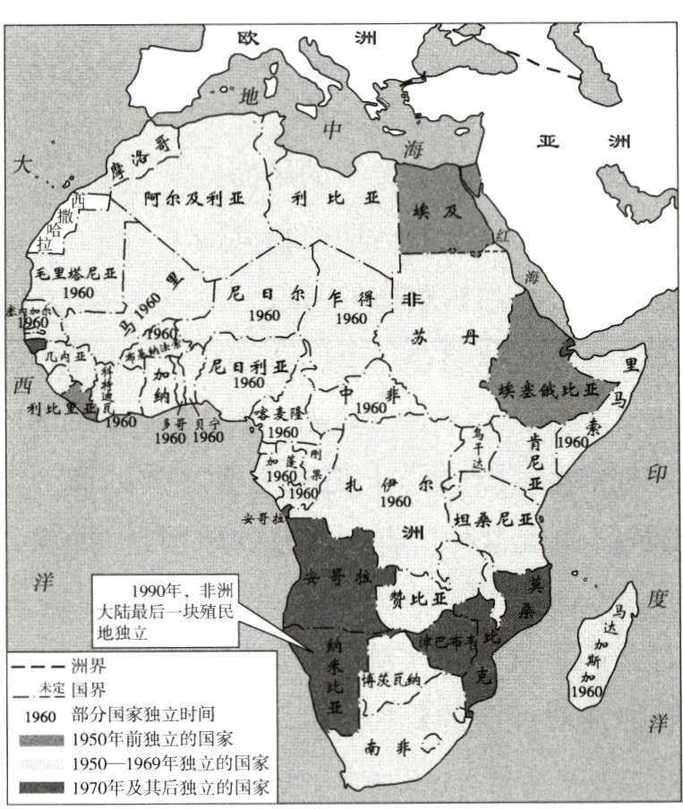 1950−1969年独立的国家1970年及其后独立的国家