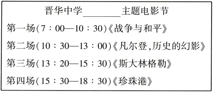 第四场1530−1830《珍珠港》