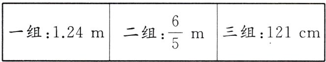 $\frac{6}{5}$一组124m二组m三组121cm