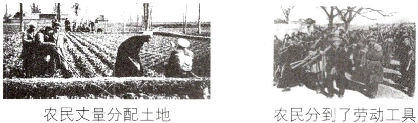 农民丈量分配土地农民分到了劳动工具