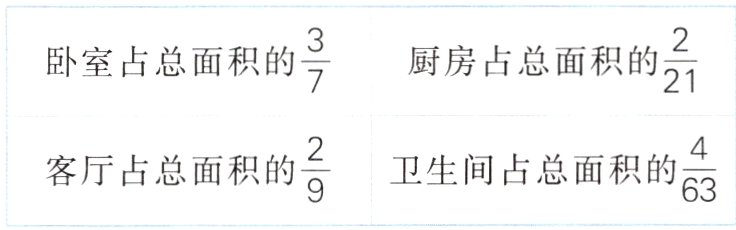 frac463frac29卫生间占总面积的客厅占总面积的