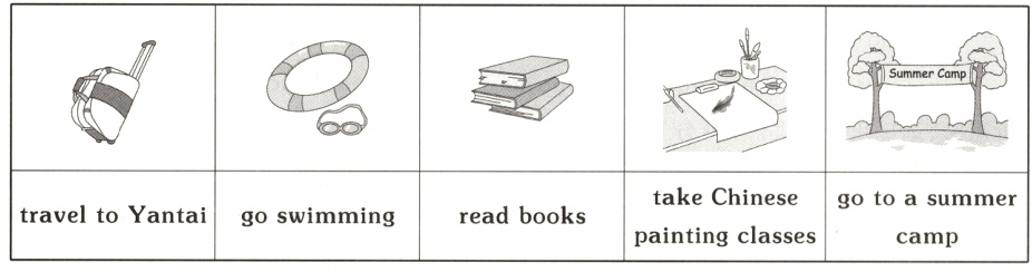takeChinesegotoasummertraveltoYantaireadbooksgoswimmingpaintingclassescamp