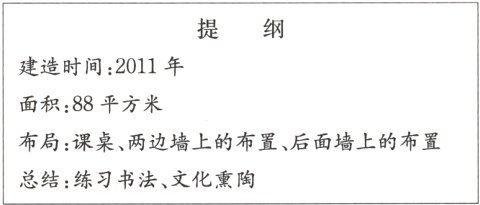 布局课桌两边墙上的布置后面墙上的布置总结练习书法文化熏陶