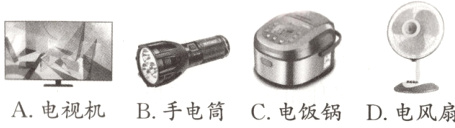 A电视机B手电筒C电饭锅D电风扇