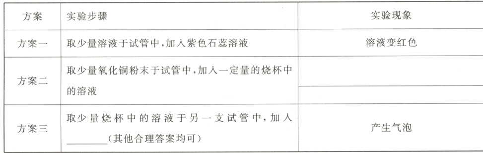 产生气泡方案三其他合理答案均可