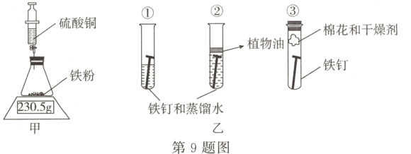 2305g铁钉和蒸馏水第9题图