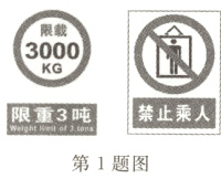 禁止乘人限重3吨第1题图