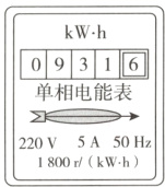 220V5A50Hz1800rkWh