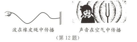 波在橡皮绳中传播声音在空气中传播第12题