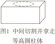 图1中间切割并拿走等高圆柱体