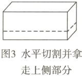 图3水平切割并拿走上侧部分