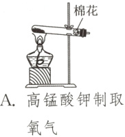 A高锰酸钾制取B验满氧气