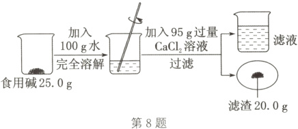 食用碱250g滤渣200g第8题