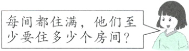 每间都住满 他们至少要住多少个房间