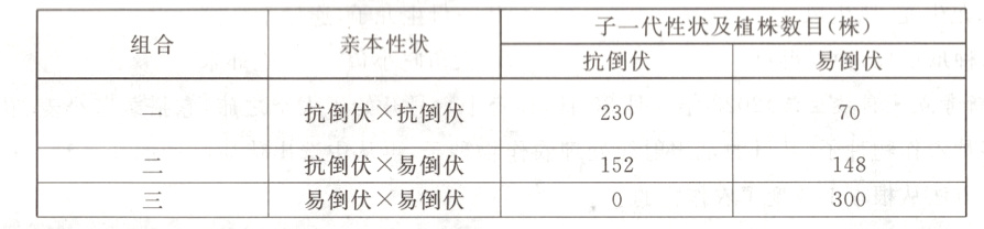 抗倒伏×易倒伏152148易倒伏×易倒伏300