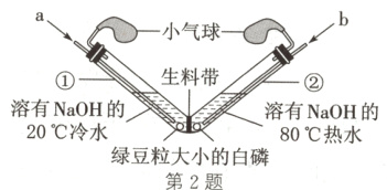 溶有NaH的80热水绿豆粒大小的白磷第2题