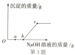 abNaOH溶液的质量g第3题