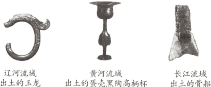 辽河流域黄河流域长江流域出土的玉龙出土的蛋壳黑陶高柄杯出土的骨耜