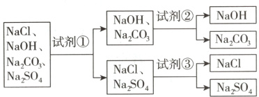 NaCl试剂③NaClNaCONaSO4NaSONaSO4