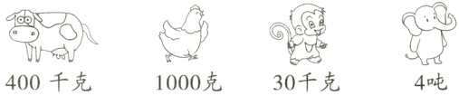 1000克400千克30千克4吨