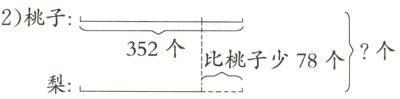 352个个比桃子少78个梨