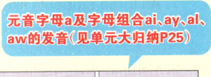 aw的发音见单元大归纳P25