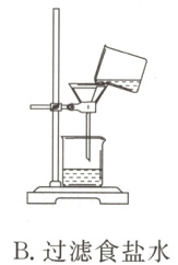 B过滤食盐水