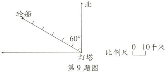 比例尺灯塔第9题图