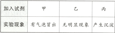 实验现象有气泡冒出无明显现象产生沉淀