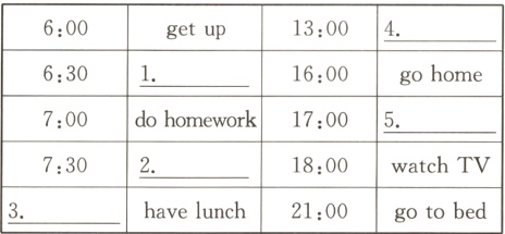 1800watchTV7302havelunch2100gotobed3