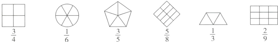 $\frac{1}{3}$$\frac{2}{9}$$\frac{3}{5}$$\frac{5}{8}$$\frac{3}{4}$$\frac{1}{6}$