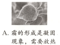 A霜的形成是凝固现象 需要放热