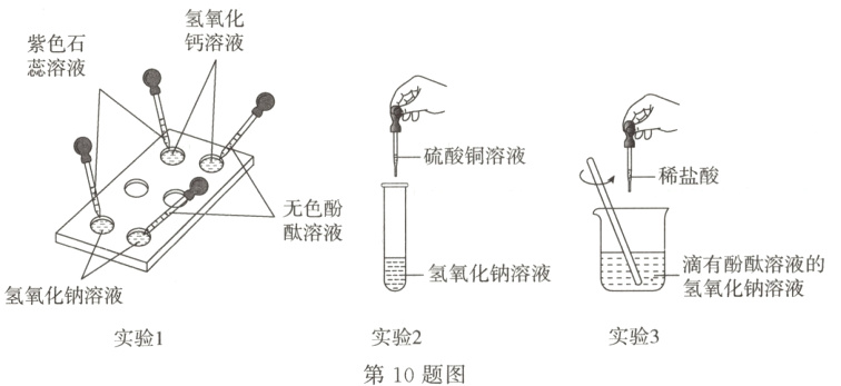 实验3实验2实验1第10题图