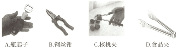 A瓶起子B钢丝钳C核桃夹D食品夹