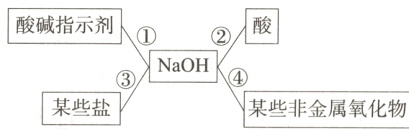 酸碱指示剂① 酸② NaOH 某些盐③ 某些非金属氧化物④