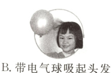 B带电气球吸起头发