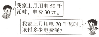 我家上月用电70千瓦时该付多少电费呢