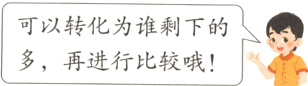 可以转化为谁剩下的多再进行比较哦