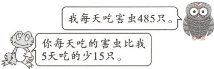 你每天吃的害虫比我5天吃的少15只