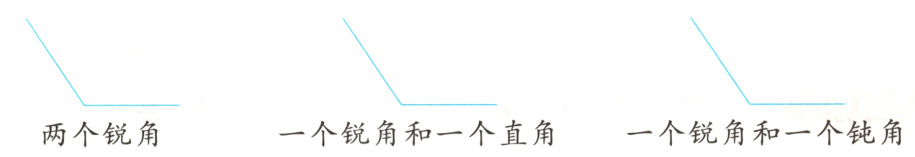 一个锐角和一个钝角一个锐角和一个直角两个锐角