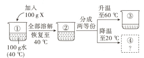 {④140℃100g水40℃