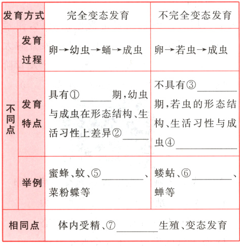 生殖变态发育相同点体内受精